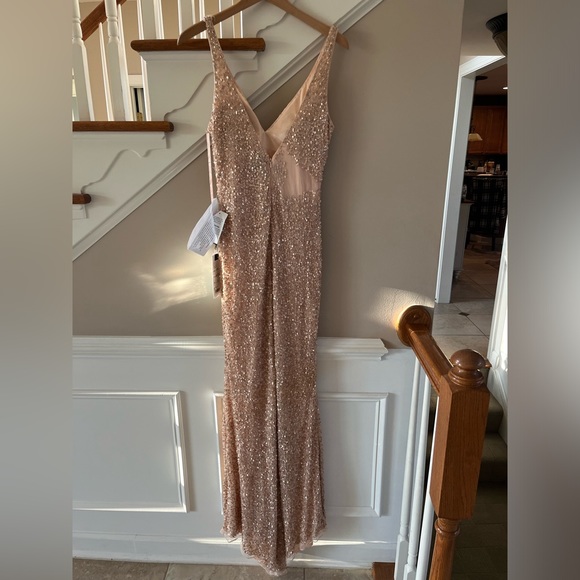 Mac Duggal Sequin High Slit Gown - Picture 9 of 16